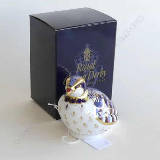 A Royal Crown Derby porcelain paperweight Redlegged Partridge